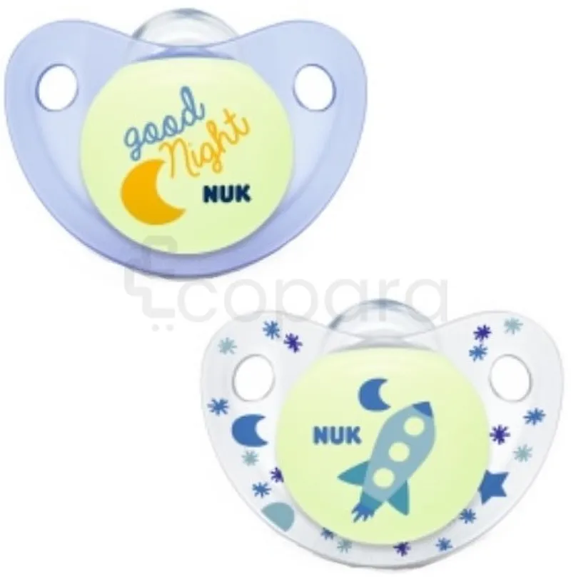 NUK 2 SUCETTES NIGHT DAY 0-6MOIS REFERENCE N730043