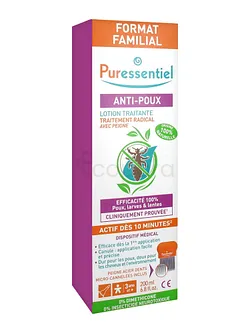 PURESSENTIEL ANTI-POUX LOTION TRAITANTE TRAITEMENT RADICAL 200ML + PEIGNE