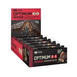OPTIMUM NUTRITION ON PROTEIN BAR CHOCOLATE CARAMEL FLAVOUR BOITE DE 10 PIECES