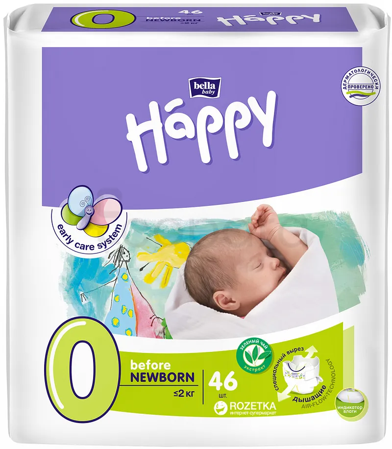 HAPPY BELLA COUCHES 2KG BOITE DE 46