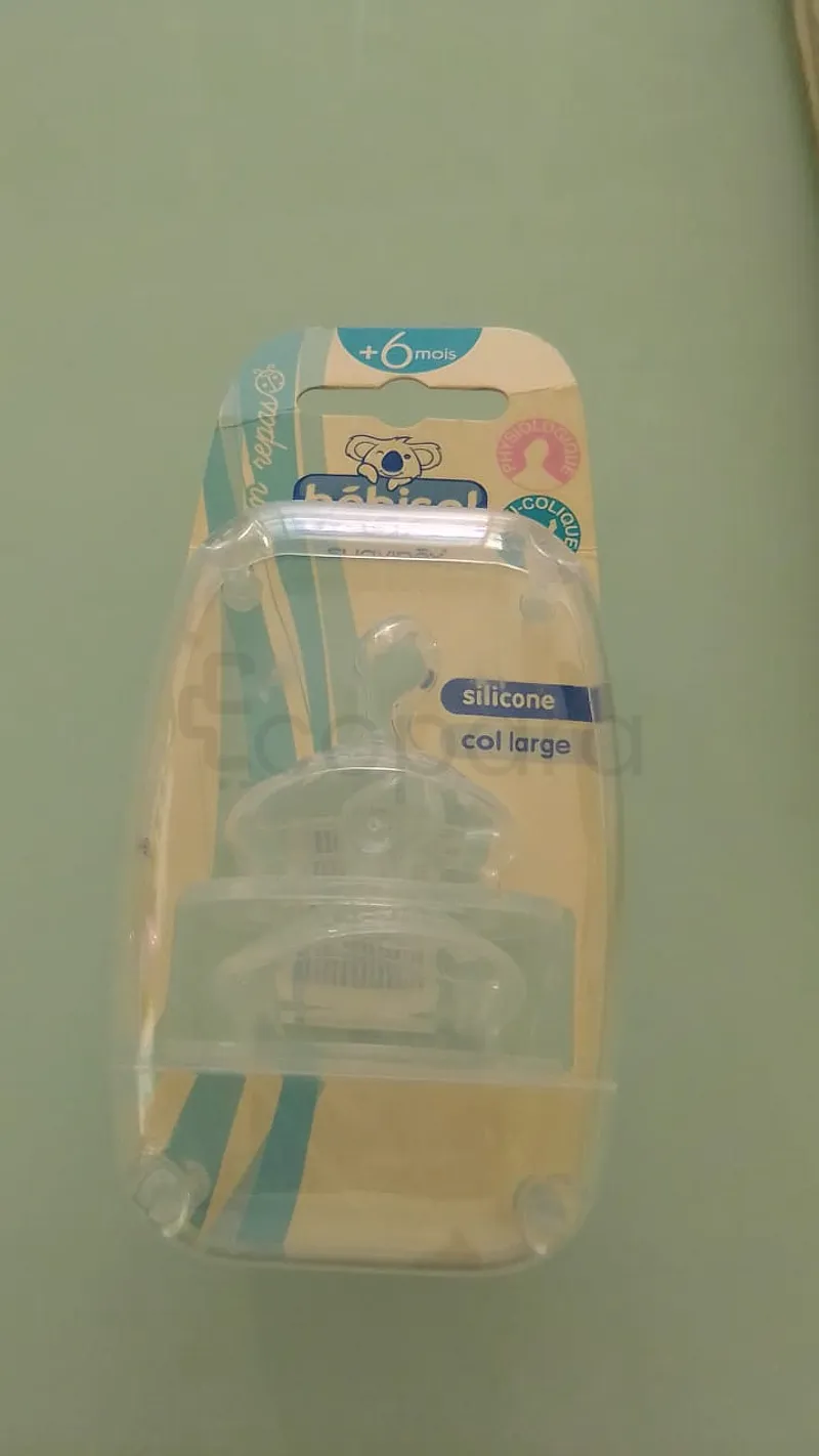 BEBISOL TETINE SILICONE COL LARGE +6MOIS BOITE DE 2