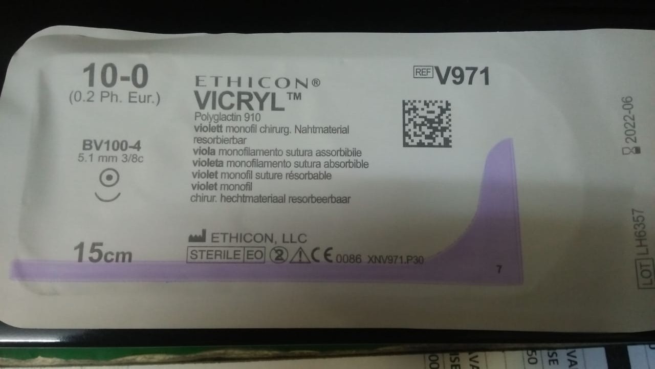 VICRYL 10-0 AIGUILLE RONDE 15CM REFERENCE V971
