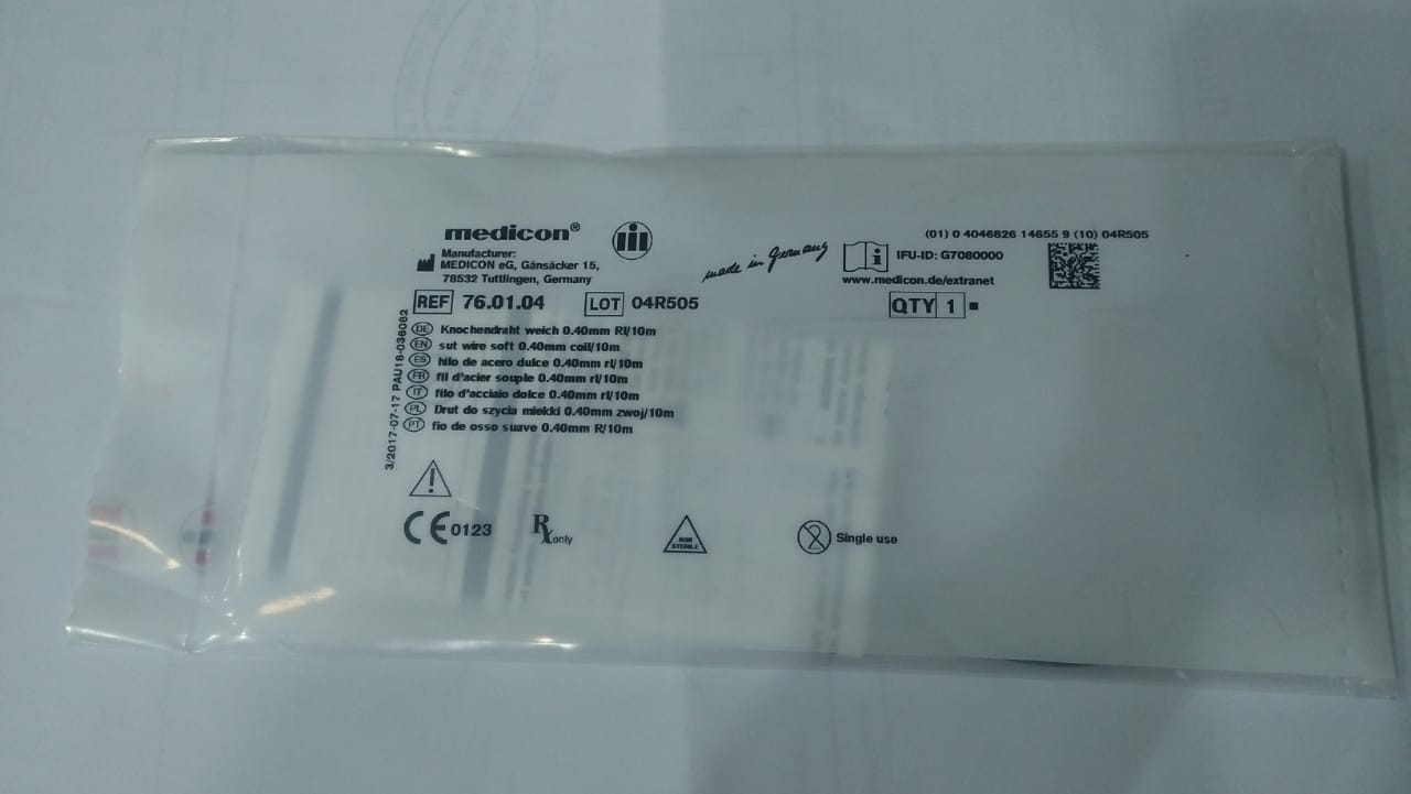 MEDICON FIL D'ACIER MAXILLO-FACIAL 0.4MM/10 REFERENCE 76.01.04