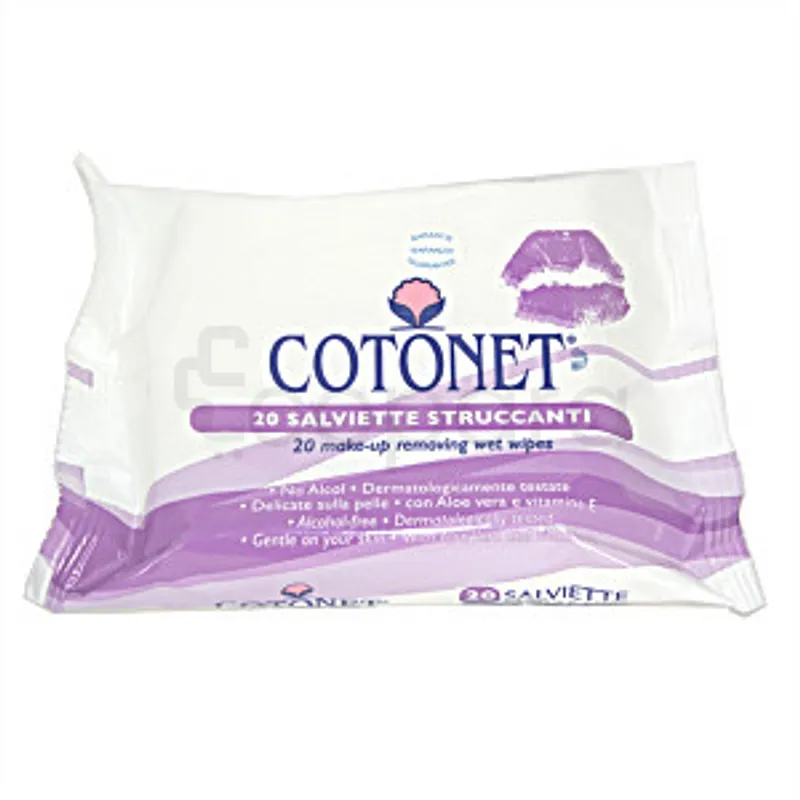 COTONET LINGETTES DEMAQUILLANTES MAKE UP REMOVING HUMIDE BOITE DE 20
