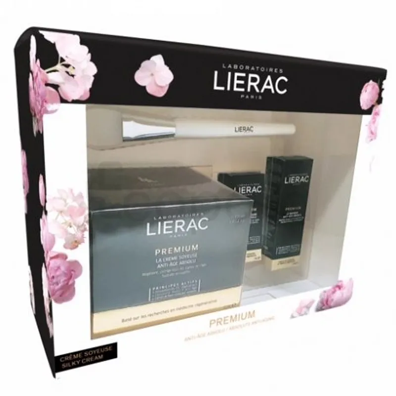 LIERAC COFFRET PRINTEMPS PREMIUM CRÈME SOYEUSE ANTI-ÂGE ABSOLU 50ML +  CRÈME REGARD ANTI-ÂGE ABSOLU 3ML + MASQUE ANTI-ÂGE ABSOLU 10ML