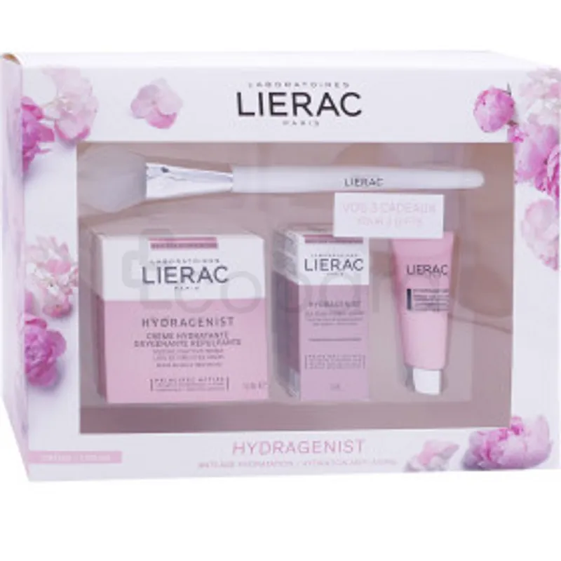 LIERAC COFFRET HYDRAGENIST CREME HYDRATANTE 50ML + MASQUE CONFORT 10ML + PINCEAU