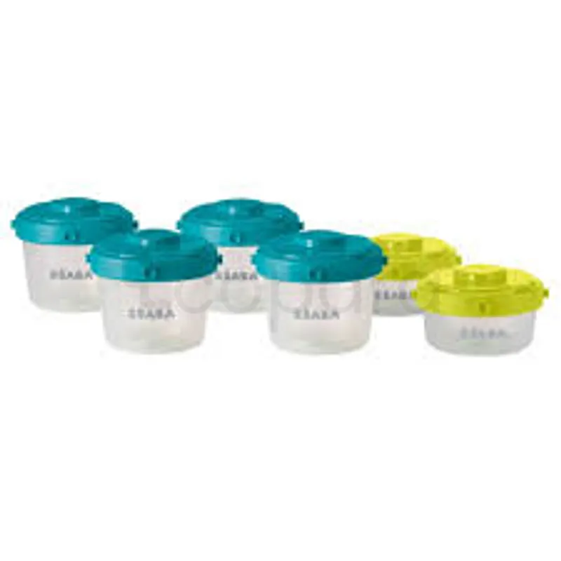 BEABA CLIP PORTIONS 60ML BOITE DE 2 + PORTIONS BOITE DE 4 120ML BLEU REFERENCE 912481