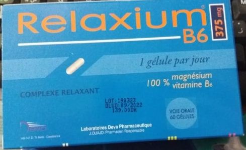 RELAXIUM B6 CO 375MG BOITE DE 60 GELULES