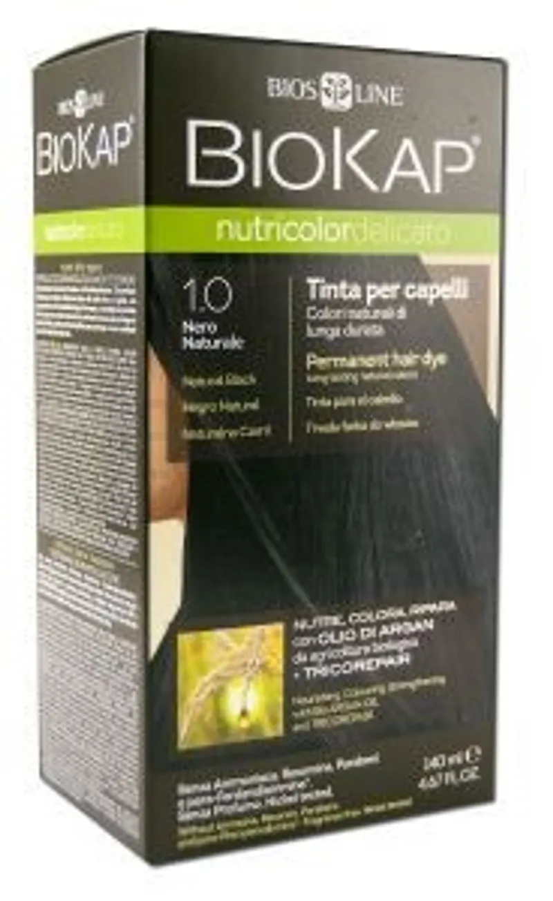 BIOKAP NUTRICOLOR DELICATO NUMERO 1.0 NOIR NATUREL 140ML