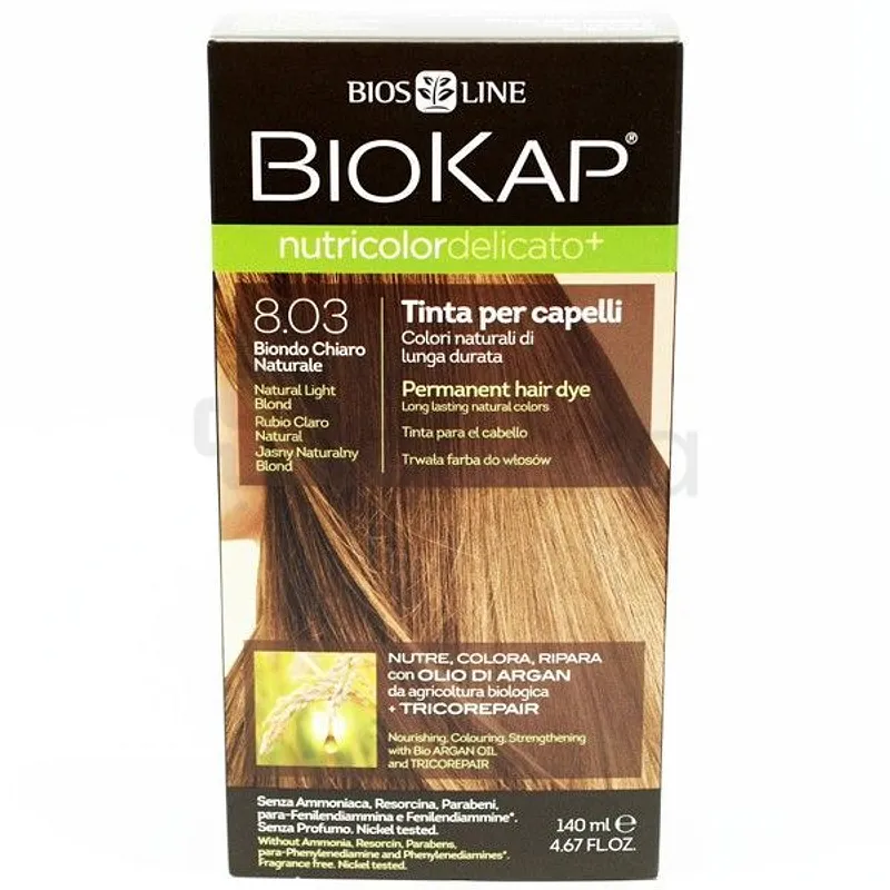BIOKAP NUTRICOLOR DELICATO NUMERO 8.03 BLOND CLAIR NATUREL