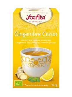 YOGI TEA GINGEMBRE CITRON INFUSION BOITE DE 17 SACHETS