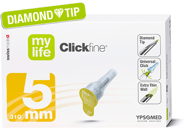 MYLIFE CLICKFINE AIGUILLES 5MM 31G BOITE DE 100