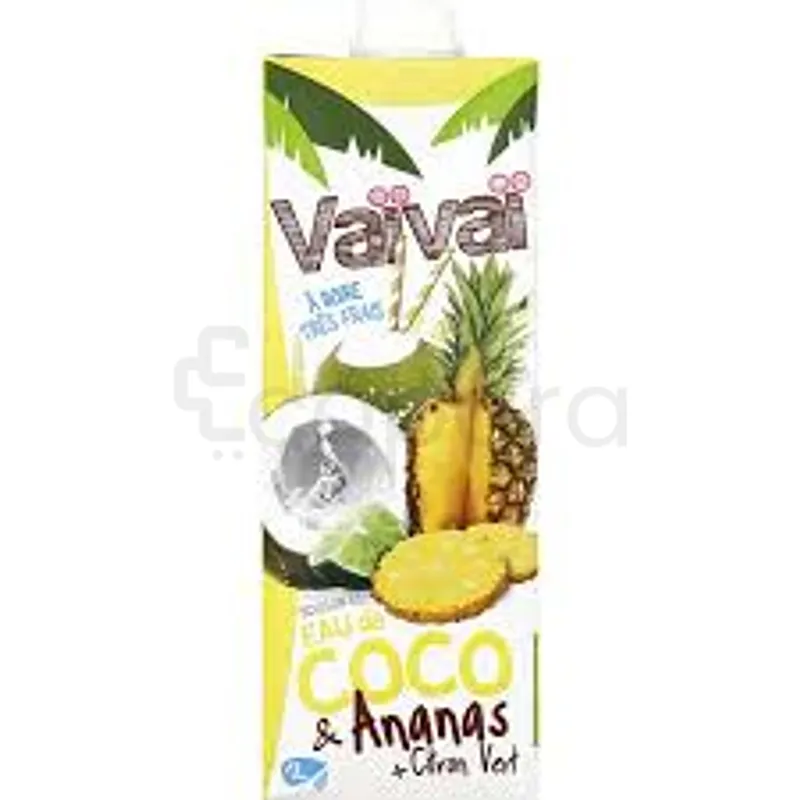 VAIVAI EAU DE COCO ET ANANAS ET CITRON VERT SANS SUCRE AJOUTE 1L