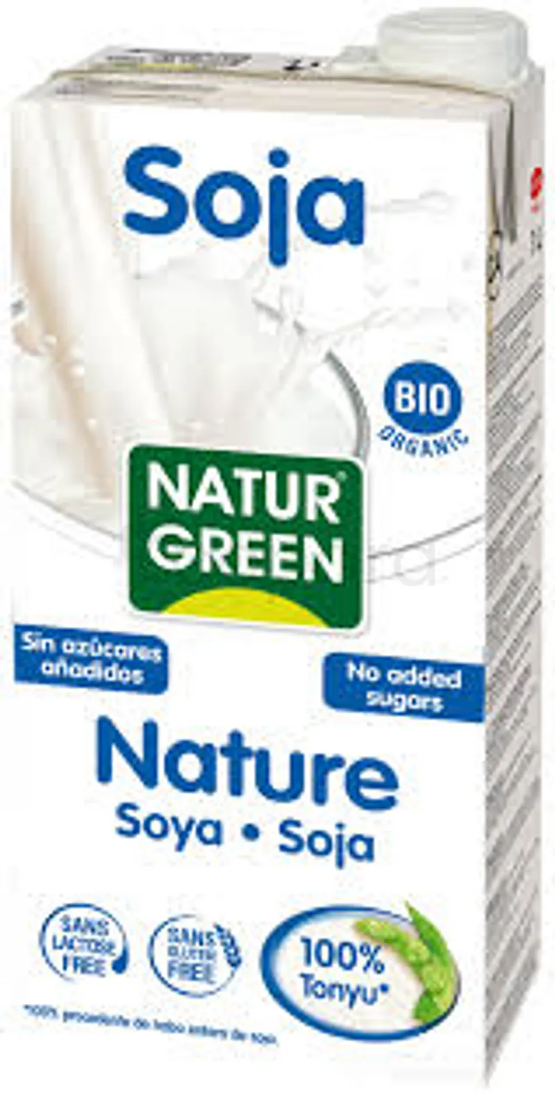 NATURGREEN LAIT DE SOJA NATURE SANS SUCRE 1L