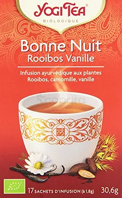 YOGI TEA BONNE NUIT ROOIBOS VANILLE INFUSION BOITE DE 17 SACHETS