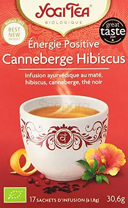 YOGI TEA ENERGIE POSITIVE CANNEBERGE HIBISCUS INFUSION BOITE DE 17 SACHETS