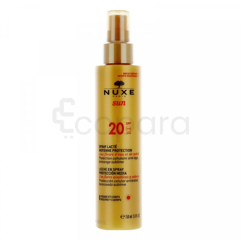 NUXE SUN SPRAY LACTE VISAGE ET CORPS MOYENNE PROTECTION SPF20 150ML