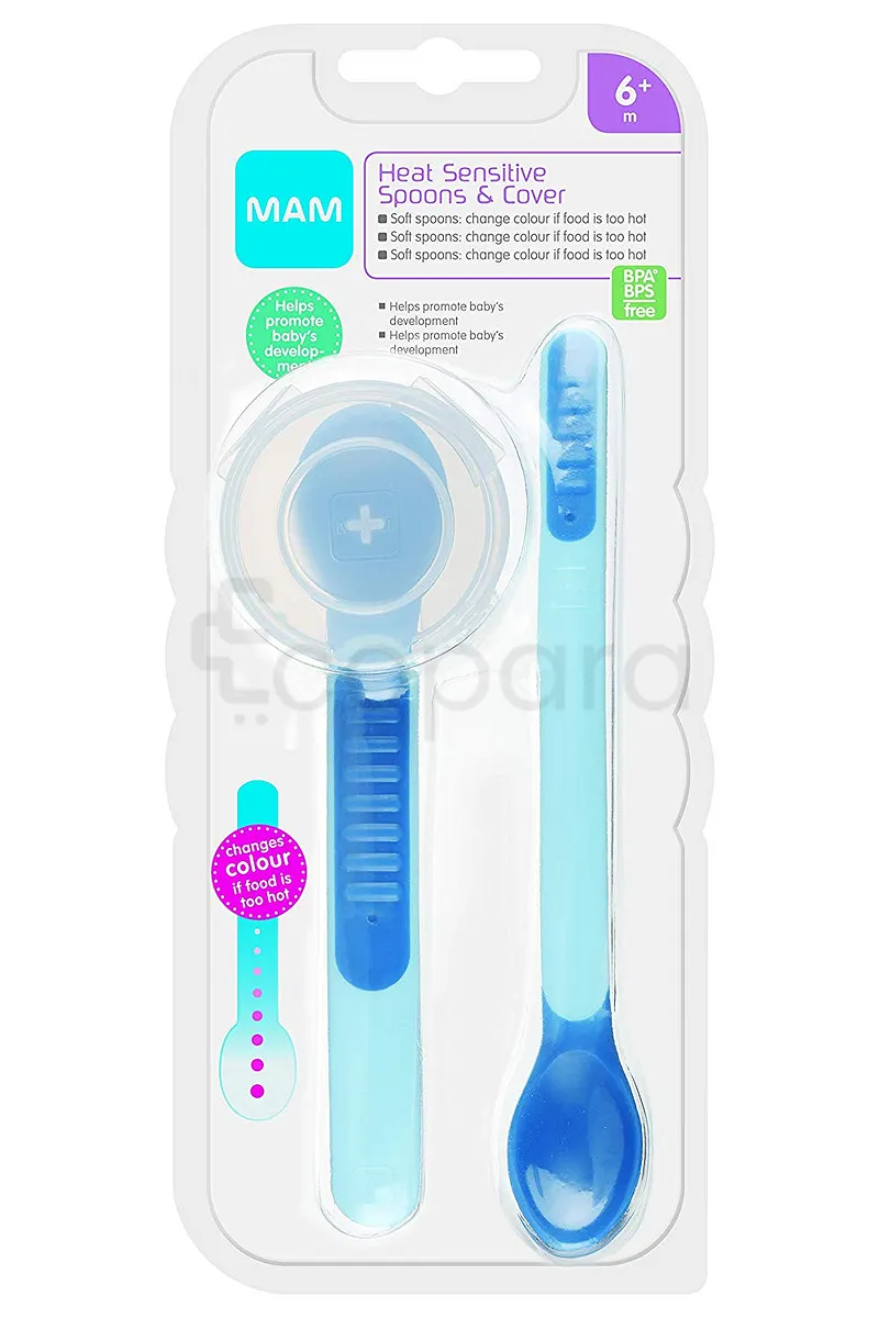 MAM CUILLERE SENSIBLE A LA CHALEUR + COVER BLEU +6MOIS REFERENCE SH20020