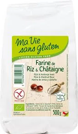 MA VIE SANS GLUTEN FARINE DE RIZ ET CHATAIGNE 500G