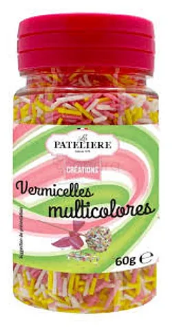LA PATELIERE VERMICELLES MULTICOLORES NATUREL 60G
