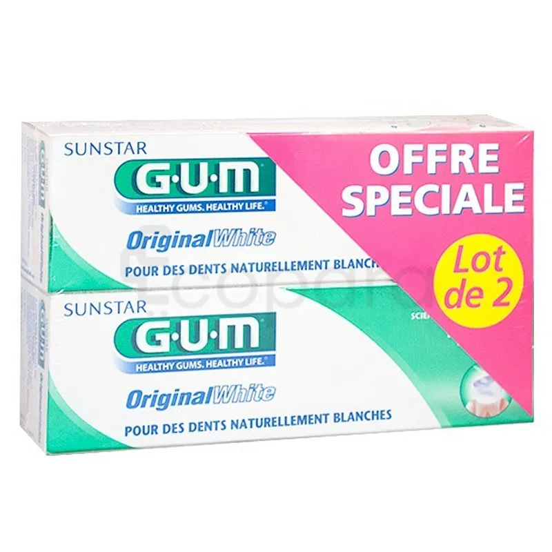 GUM DENTIFRICE ORIGINAL WHITE LOT DE 2 REFERENCE 1745