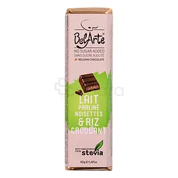 BELARTE BARRE CHOCOLAT AU LAIT PRALINE NOISETTES & RIZ CROQUANT 42G