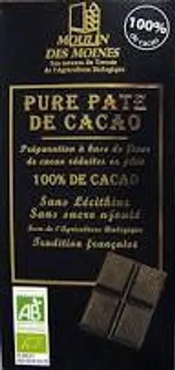 MOULIN DES MOINES PURE PATE DE CACAO 100G