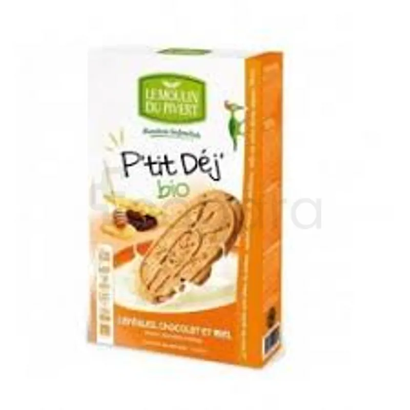 LE MOULIN DU PIVERT P'TIT DEJ BIO CEREALES ET CHOCOLAT ET MIEL 190G
