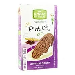 LE MOULIN DU PIVERT P'TIT DEJ BIO CEREALES ET CHOCOLAT 190G