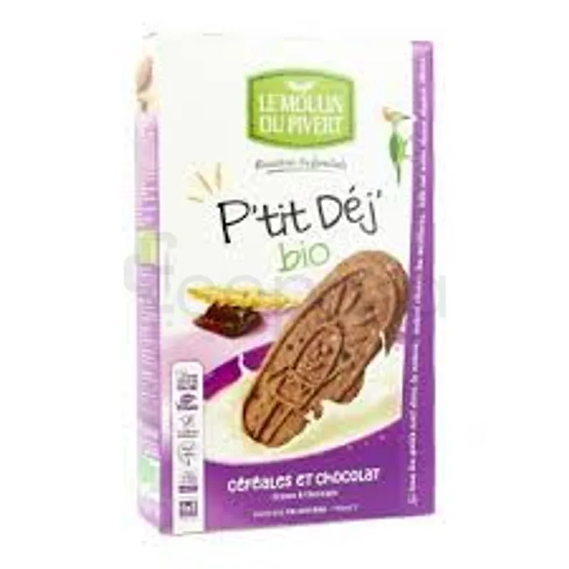 LE MOULIN DU PIVERT P'TIT DEJ BIO CEREALES ET CHOCOLAT 190G