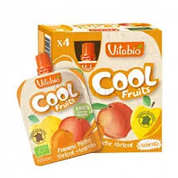 VITABIO COOL FRUITS POMME PECHE ABRICOT 4*90G