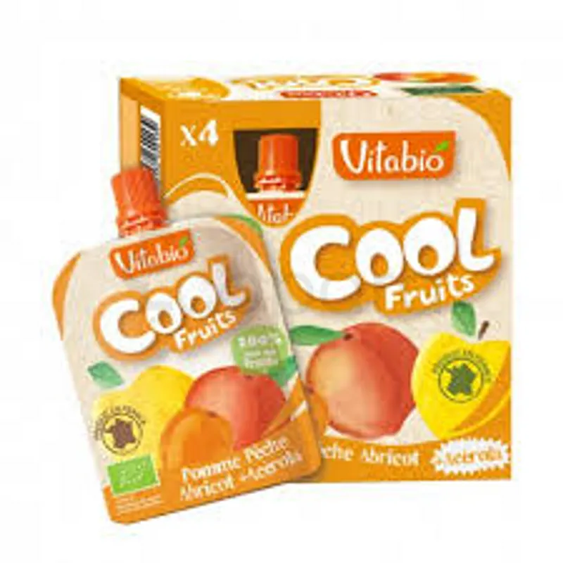 VITABIO COOL FRUITS POMME PECHE ABRICOT 4*90G