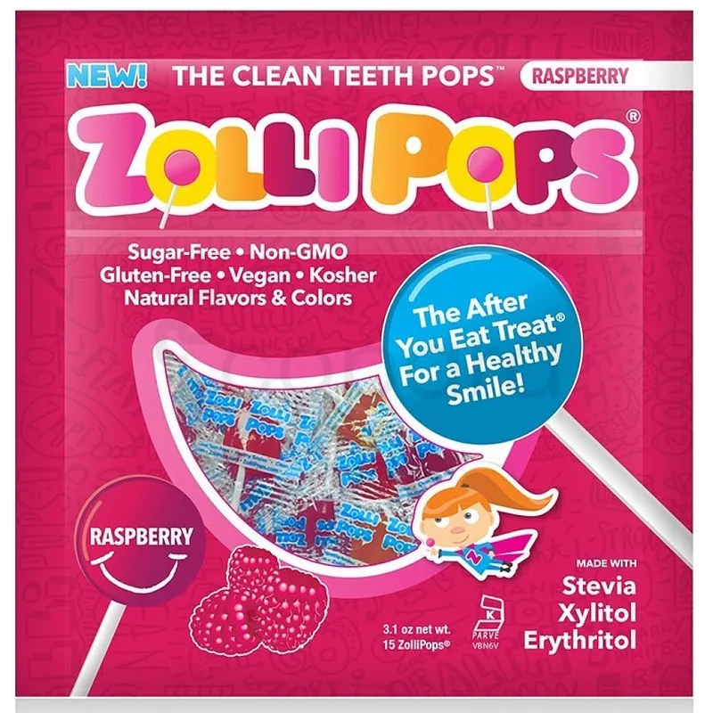 ZOLLIPOPS SUCETTES GOUT FRAMBOISE BOITE DE 15