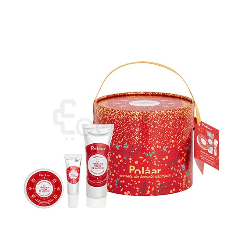 POLAAR COFFRET LEGENDAIRE LAPONIE CREME VISAGE ET ZONES SENSIBLES 50ML + CREME MAINS 75ML + BAUME LEVRES 10ML