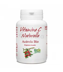 GPH VITAMINE C NATURELLE ACEROLA BIO 50 GRAMMES DE POUDRE