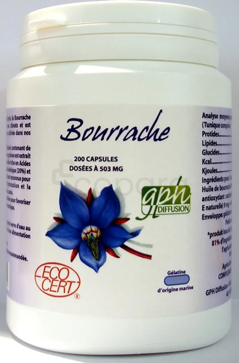 GPH BOURRACHE BIO 503MG BOITE DE 200 CAPSULES