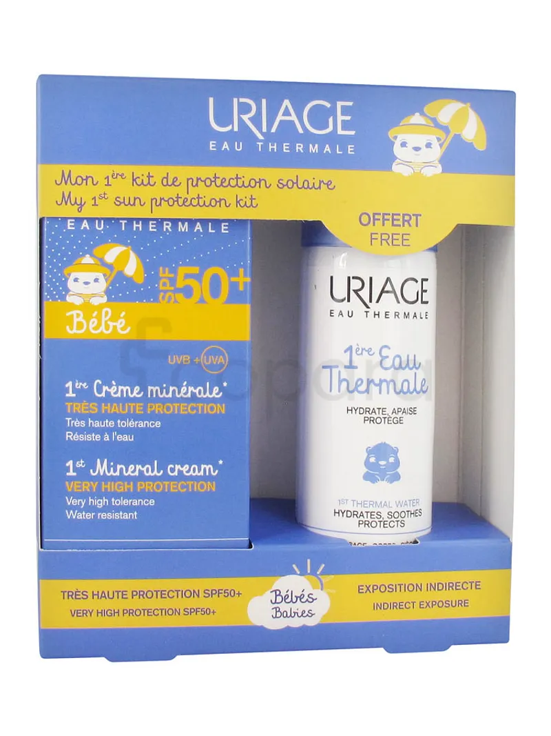 URIAGE BEBE PACK SOLAIRE SUN PROTECTION CREME MINERALE SPF50 50ML + EAU THERMALE 50ML