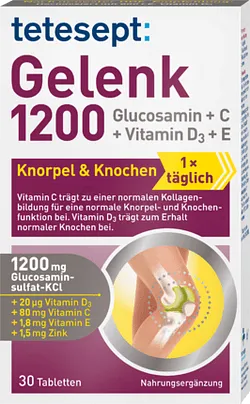 TETESEPT GELENK 1200 GLUCOSAMIN +C + VITAMIN D3 +E BOITE DE 30 COMPRIMES