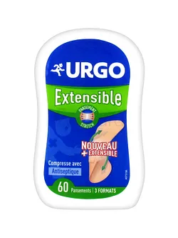 URGO EXTENSIBLE PANSEMENTS AVEC ANTISEPTIQUE BOITE DE 60
