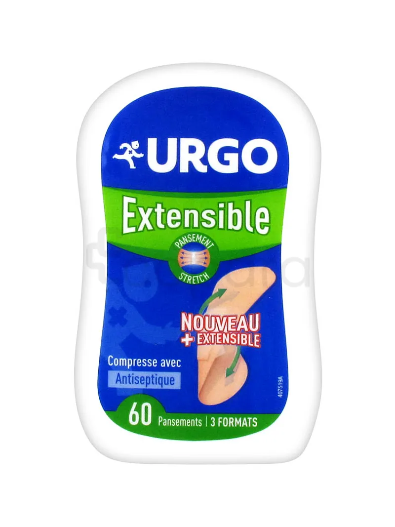 URGO EXTENSIBLE PANSEMENTS AVEC ANTISEPTIQUE BOITE DE 60