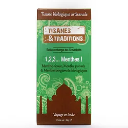 TISANES ET TRADITIONS 1 2 3 MENTHES BOITE DE 20 SACHETS