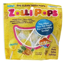 ZOLLIPOPS THE CLEAN TEETH POPS PINEAPPLE BOITE DE 15