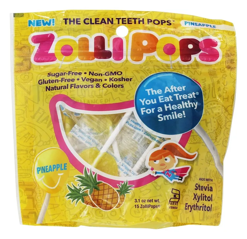 ZOLLIPOPS THE CLEAN TEETH POPS PINEAPPLE BOITE DE 15