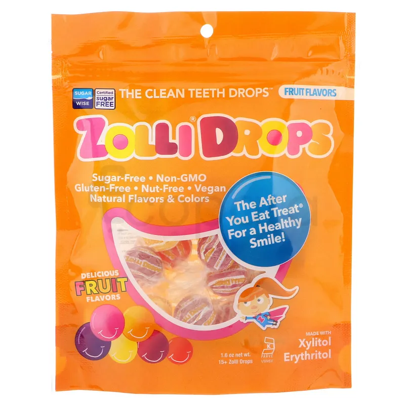 ZOLLIDROPS THE CLEAN TEEHT DROPS FRUIT FLAVORS BOITE DE 15
