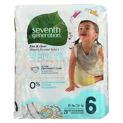 SEVENTH GENERATION COUCHE BEBE TAILLE 6 BOITE DE 20