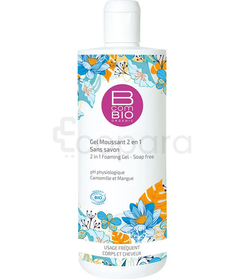 B COM BIO GEL MOUSSANT 2EN 1 USAGE FREQUENT CORPS & CHEVEUX 500ML