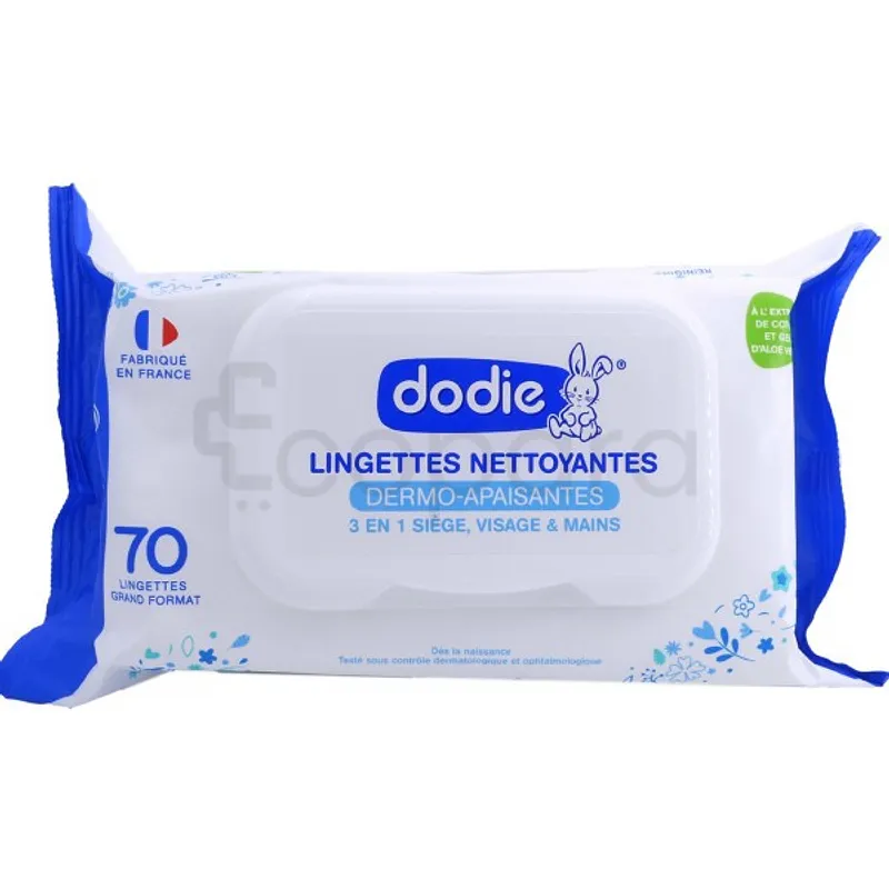DODIE LINGETTES NETTOYANTES DERMO-APAISANTES 3EN1 BOITE DE 70