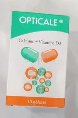 OPTICALE CALCIUM + VITAMINE D3 BOITE DE 30 GELULES