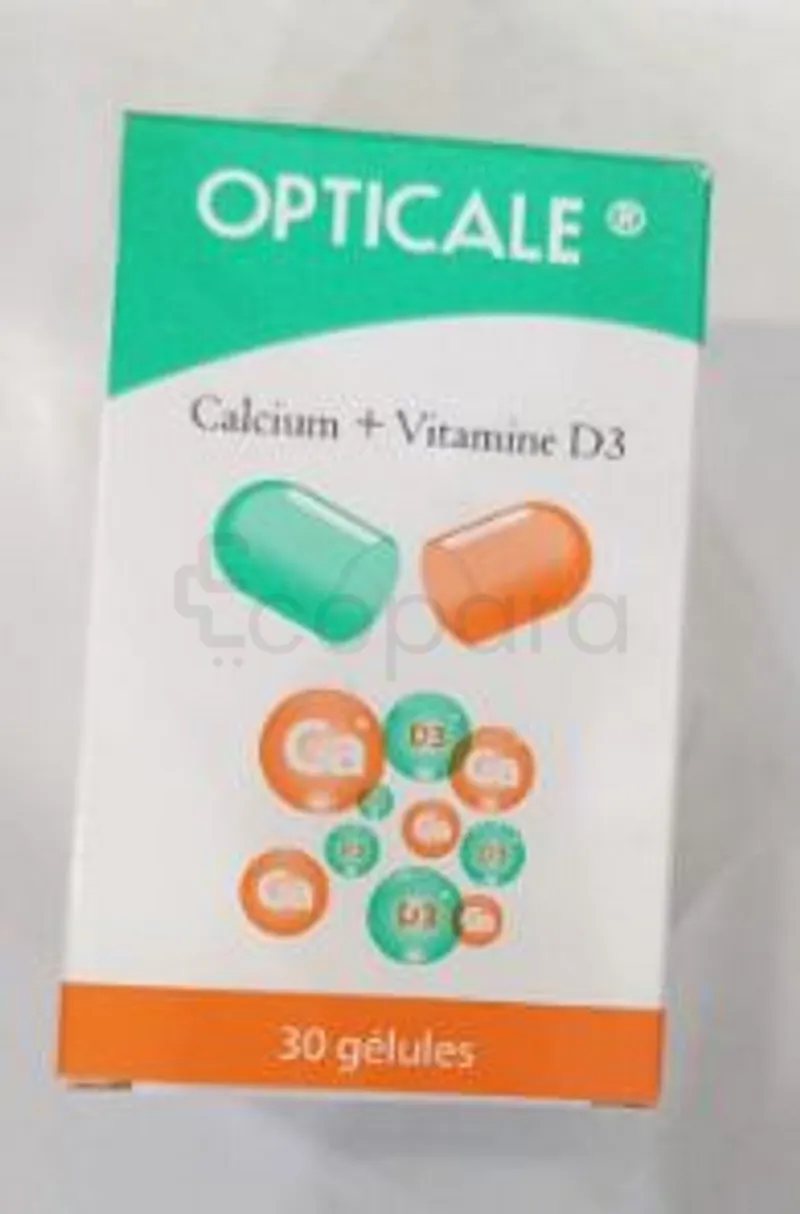 OPTICALE CALCIUM + VITAMINE D3 BOITE DE 30 GELULES