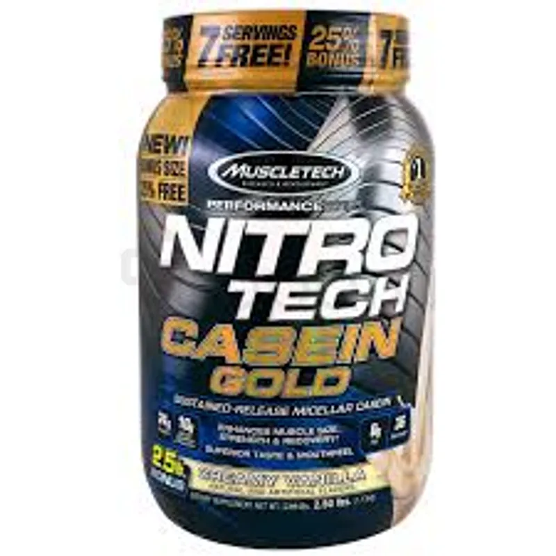 MUSCLETECH NITRO TECH CASEIN GOLD CREAMY VANILLA 1.13KG